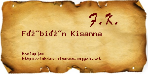 Fábián Kisanna névjegykártya